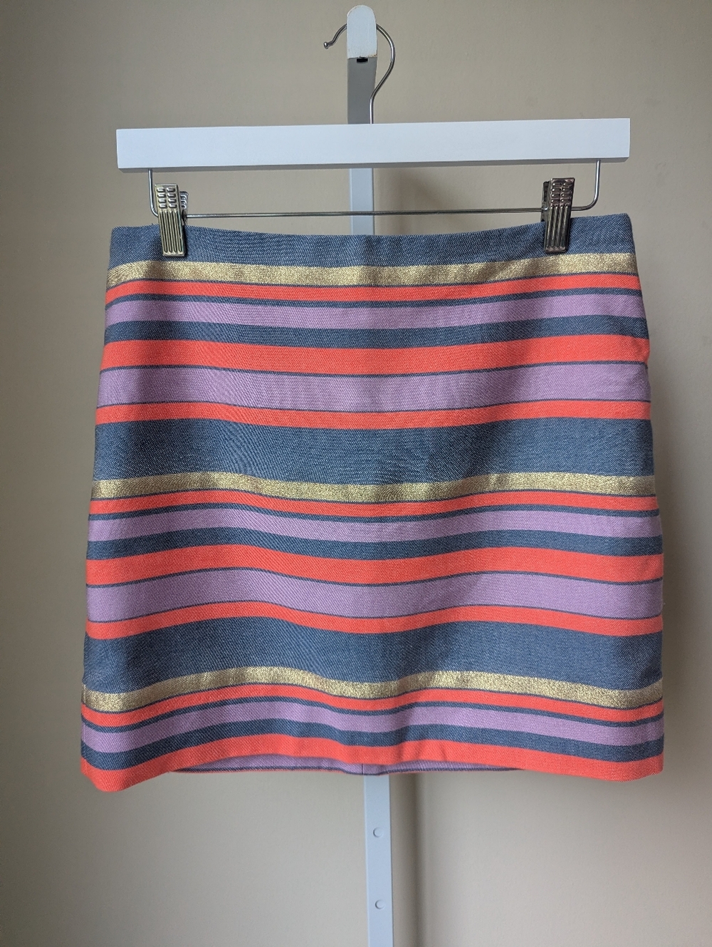 J. Crew Striped Multicolor Mini Skirt NWOT Size 4